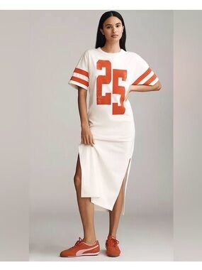 ANTHROPOLOGIE DAILY PRACTICE VARSITY MIDI DRESS NWT